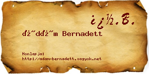 Ádám Bernadett névjegykártya
