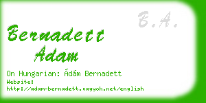 bernadett adam business card