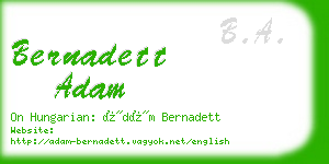 bernadett adam business card